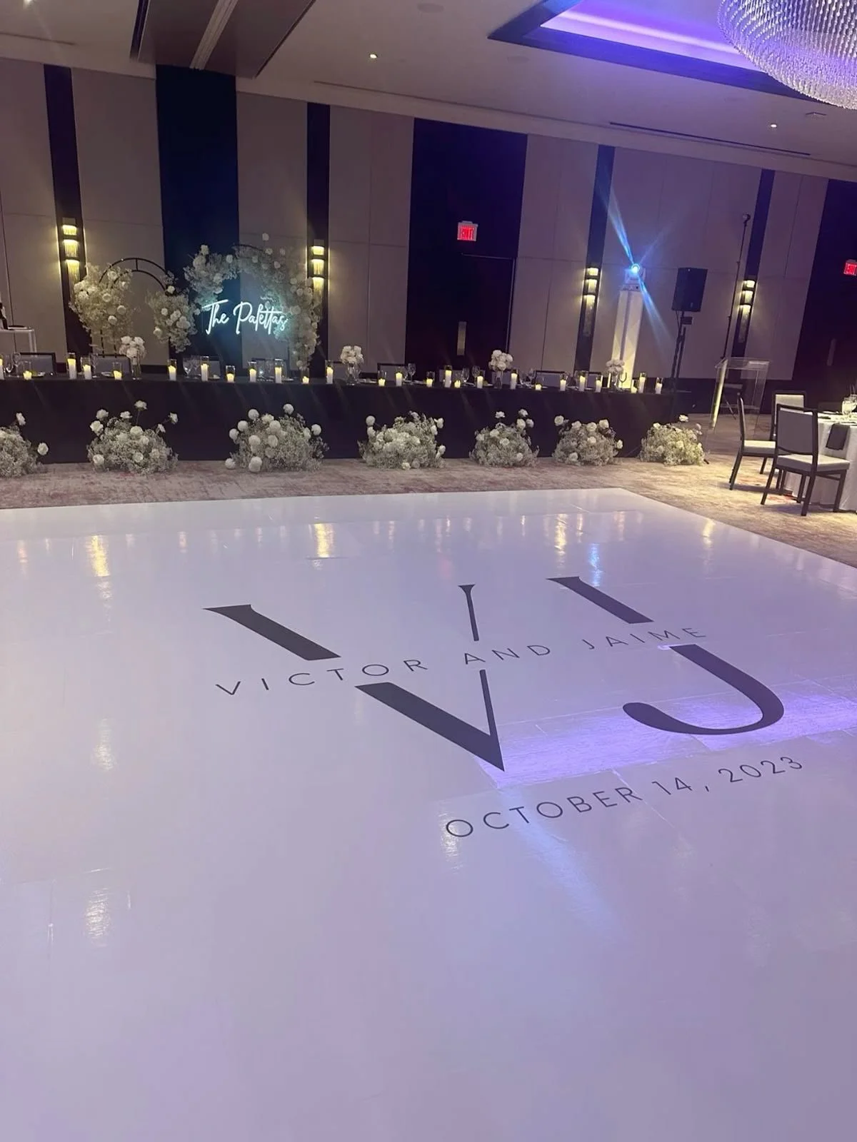 Victor and Jaime's monogram dance floor